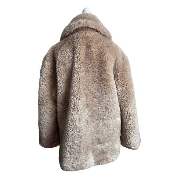 NWT FREE PEOPLE PRETTY PERFECT FAUX FUR COAT IN CREAM TEA - S - Picture 4 of 16